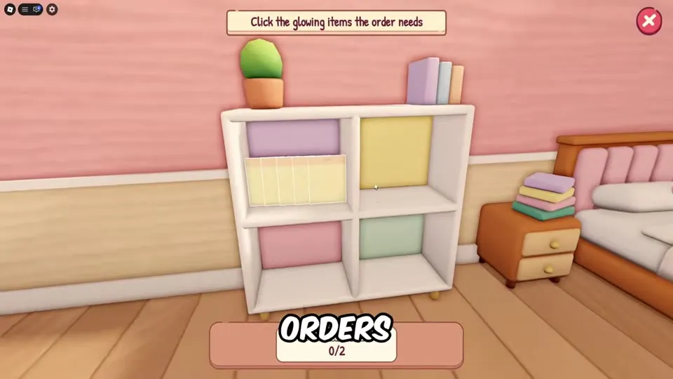 White shelf with pastel cubbies for stocking products